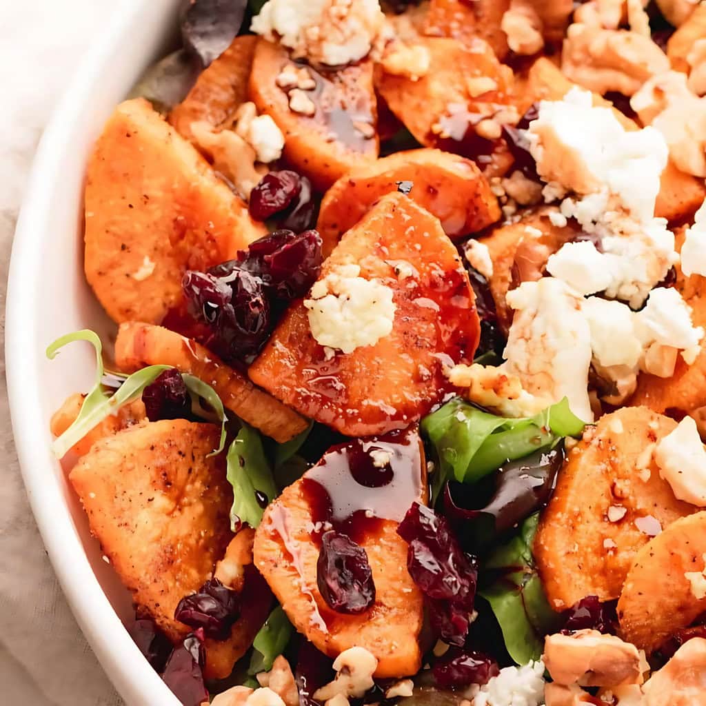 Roasted Sweet Potato And Goat Cheese Salad
