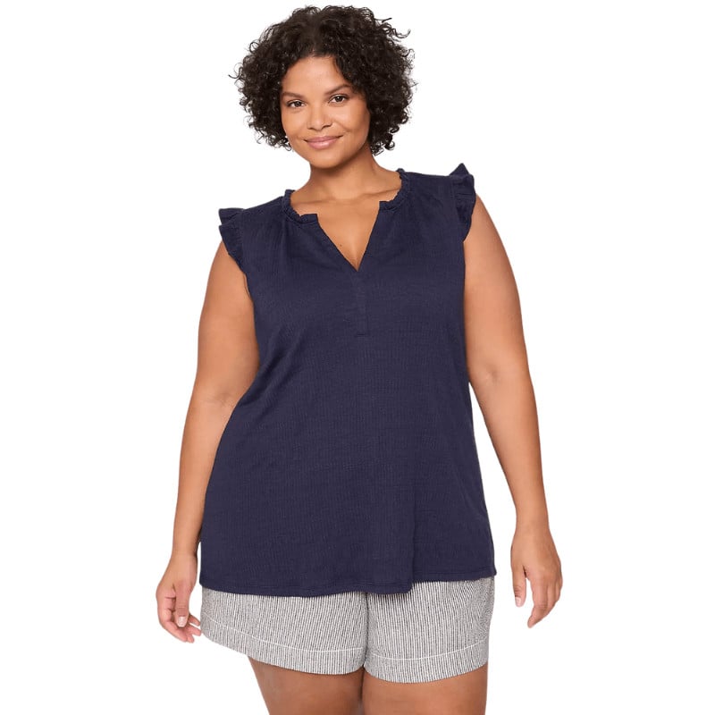 Sleeveless Ruffle Notch-Neck Top - Ultimate Guide To Shopping At Lane Bryant