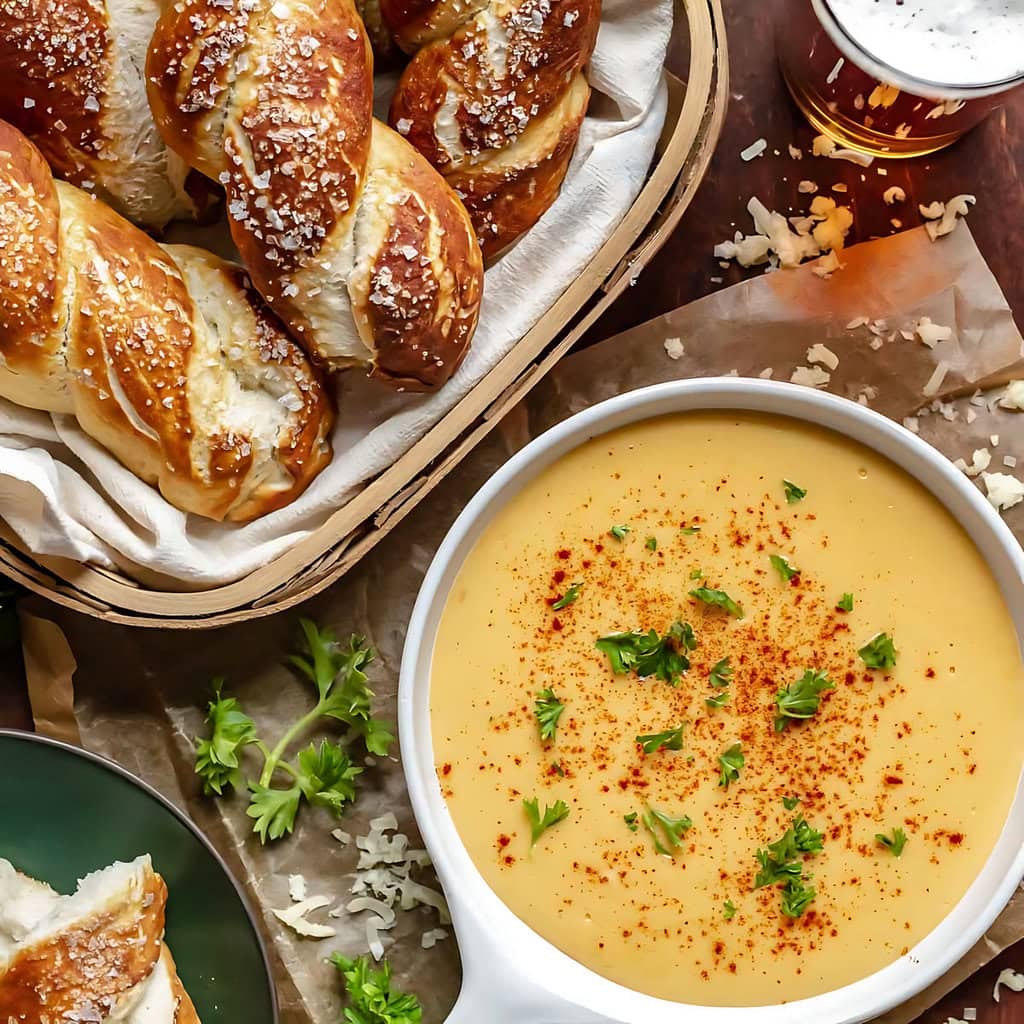 Soft Pretzels And Beer Cheese Dip