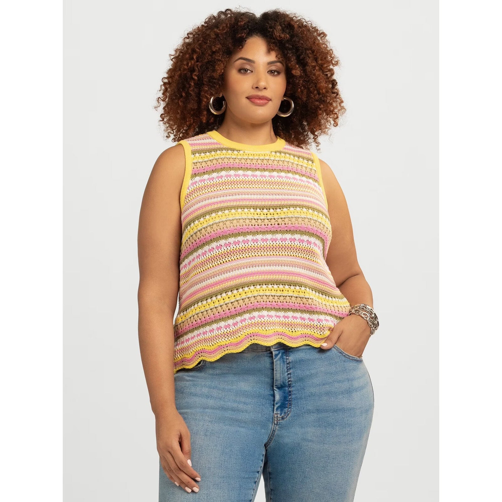 Jessica Simpson Women's and Women's Plus Kiari Cotton Sweater Tank Top