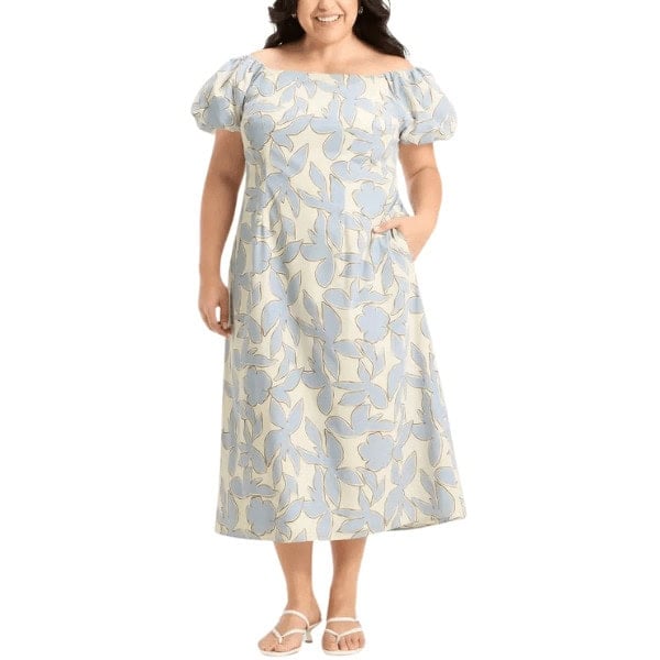 Puff Short Sleeve Maxi Dress - Target Ageless Fashion