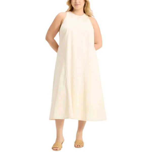 Racerback Denim Midi A-Line Dress