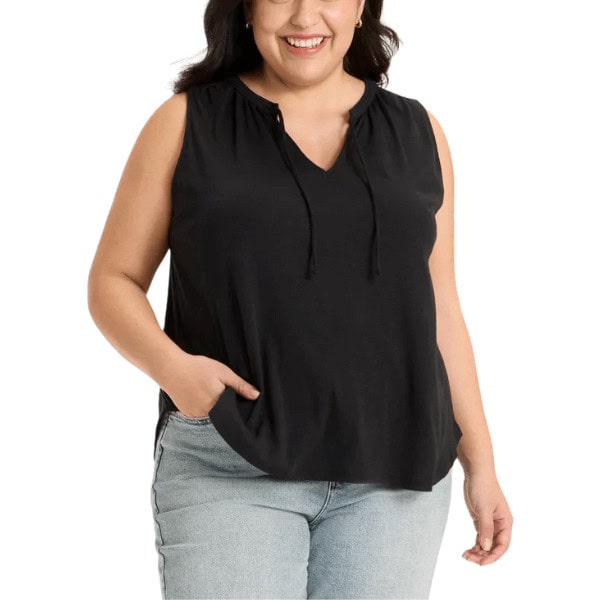 V-Neck Swing Blouse - Ageless Plus Size Fashion