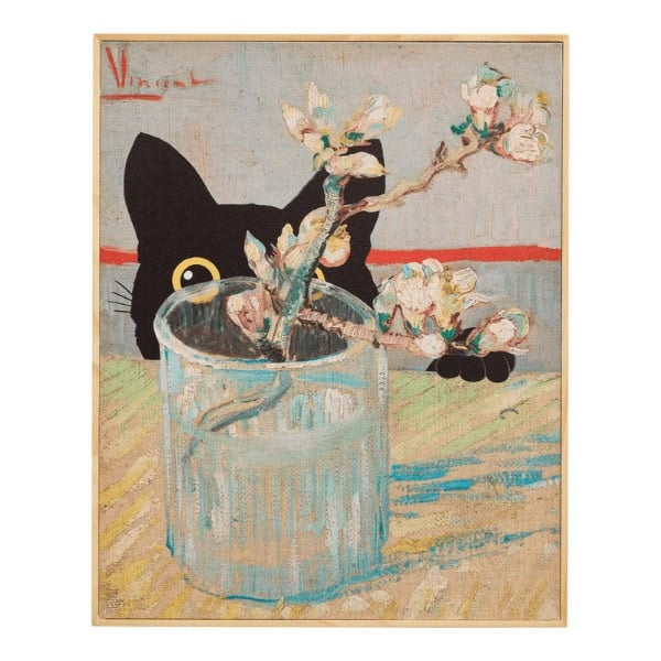Van Gogh Black Cat Framed Wall Art - Home Decor on a Budget