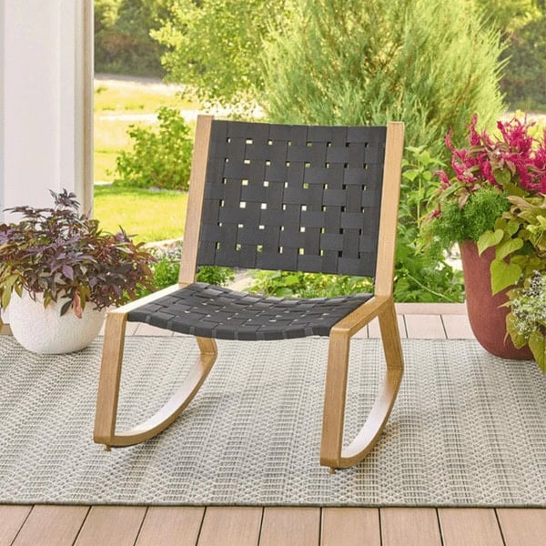 Ventura Outdoor Handwoven Low Rocking Chair