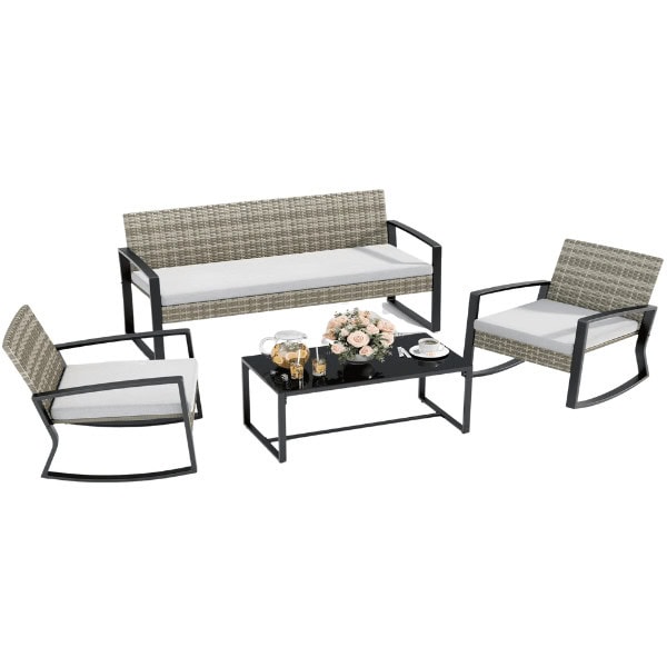 4-Piece Patio Furniture Set with Coffee Table
