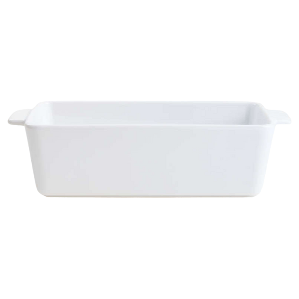 Potluck White Ceramic Loaf Pan