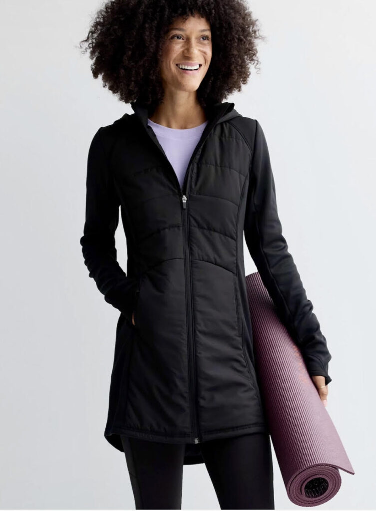 Women's Tek Gear® Hooded Mixed Media Long Jacket