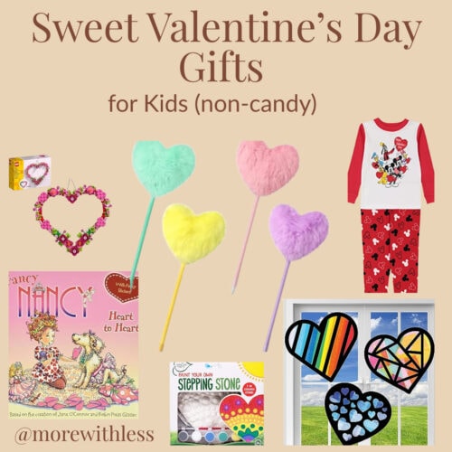 Collage of Valentine's Day gifts for kids
