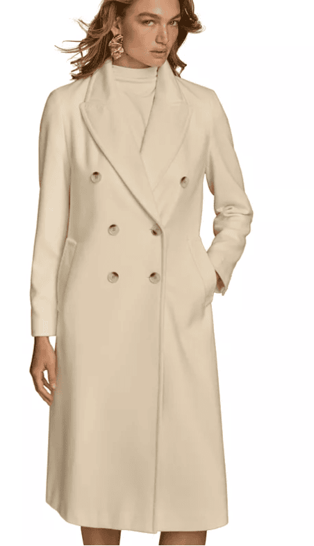Donna Karan double-breated coat on sale at Macy's
