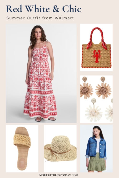 red white and blue summer outfit for women from Walmart.com