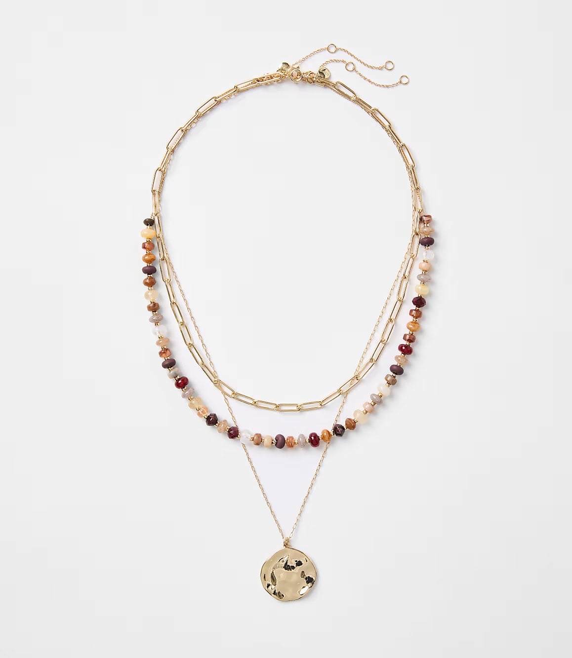 Loft Coin Beaded Layered Necklace Set