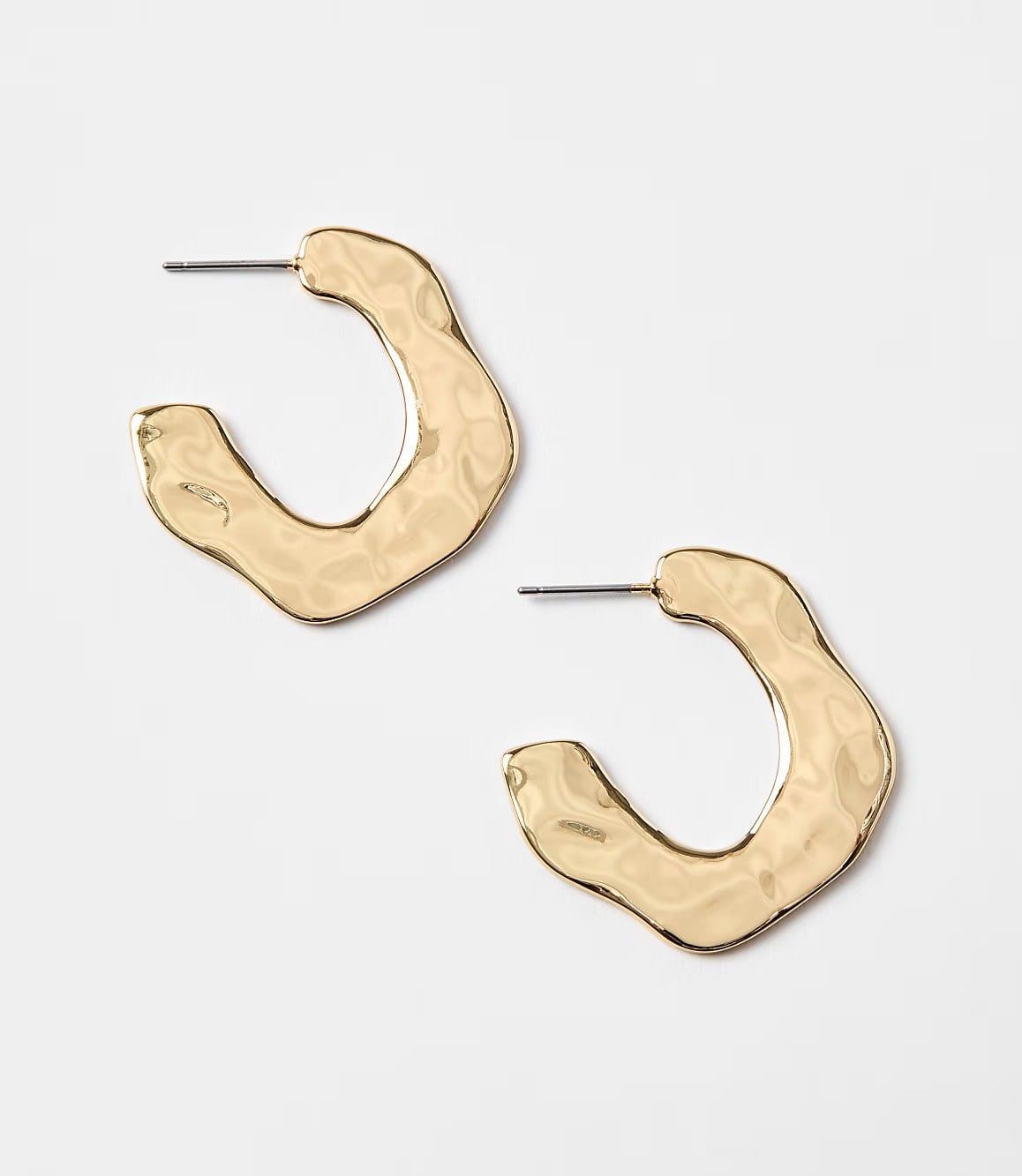 Loft Molded Metal Hoop Earrings