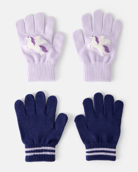 carter's Girls 2-Pack Unicorn Winter Gloves