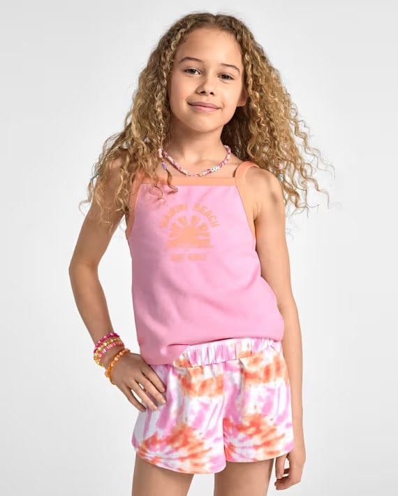 The Children’s Place - Girls Colorblock Ribbed Graphic Tank Top