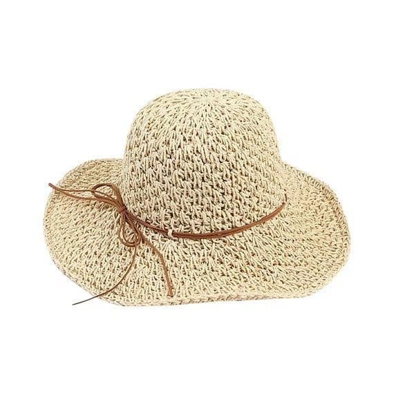 Walmart Straw Wide Brim Hat Foldable Packable UV Protection