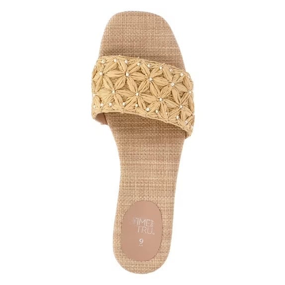 Walmart Time and Tru Women's Raffia Slide Sandals