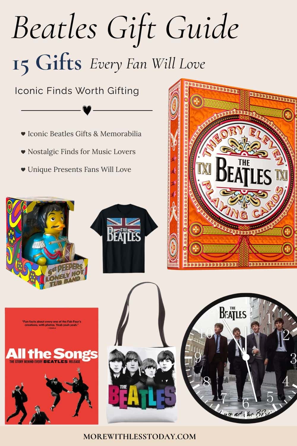 15 Beatles gift ideas featuring iconic merchandise, collectibles, books, games, décor, and music-inspired presents for fans