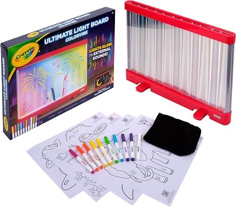 Crayola Ultimate Light Board ColorVibe, Sound Reactive Drawing Tablet | Light Up LED Art Board, Crafting Gifts and Toys for Kids, Ages 6+