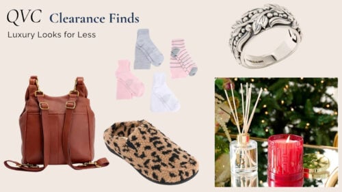 QVC clearance finds featuring luxury-inspired fashion, home décor, accessories, and comfort essentials at discounted prices.