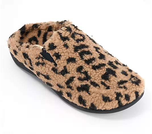 Revitalign Siesta Teddy orthotic memory foam cozy mules with plush fleece lining for supportive all-day comfort and indoor or outdoor wear.