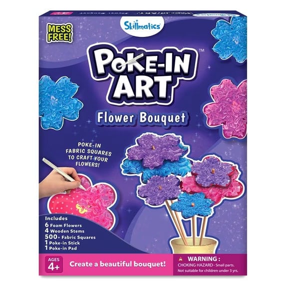 Skillmatics Poke-in Art - Flower Bouquet, Mess-Free Creative Activity, DIY Craft Kits, Gifts for Girls & Boys Ages 4 and up