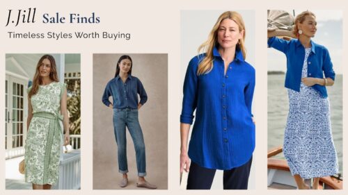 J.Jill sale featuring timeless women's fashion including linen pants, dresses, tunics, skirts, and jeans at discounted prices.