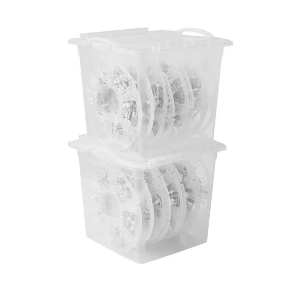 The Home Edit - Plastic Christmas Light Storage Organizer, Clear, 2 Count