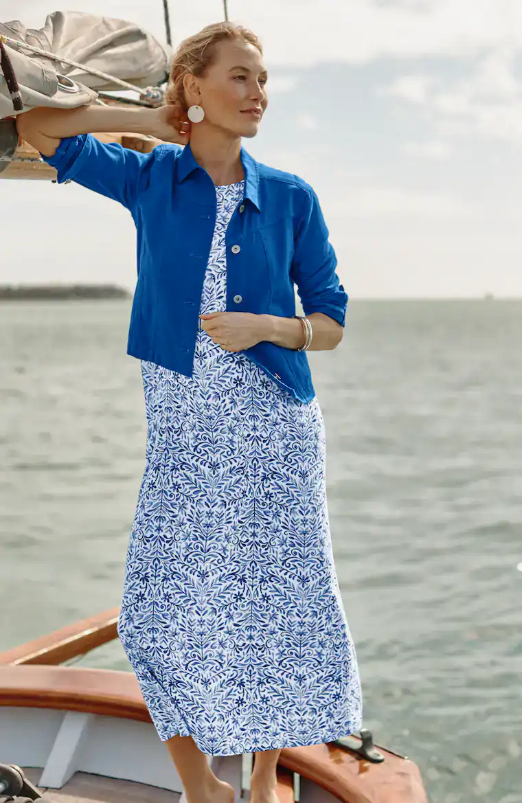 Knit High-Neck Maxi Dress