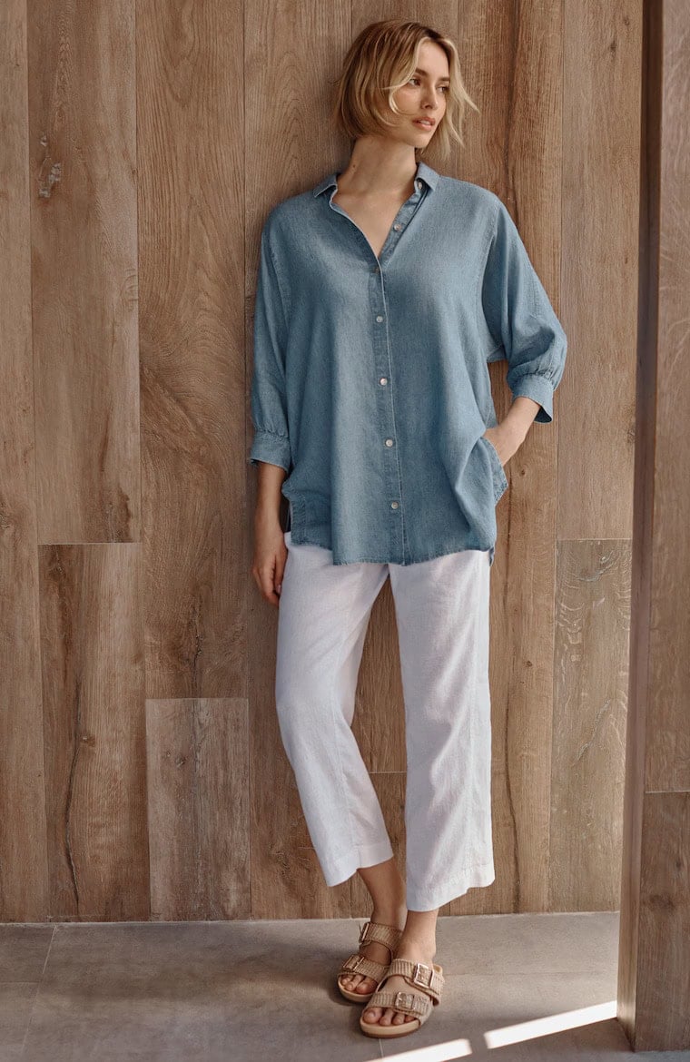 Pure Jill Linen Cropped Pants