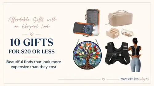 Elegant-looking gifts under $20 featuring affordable and thoughtful gift ideas for women over 50.