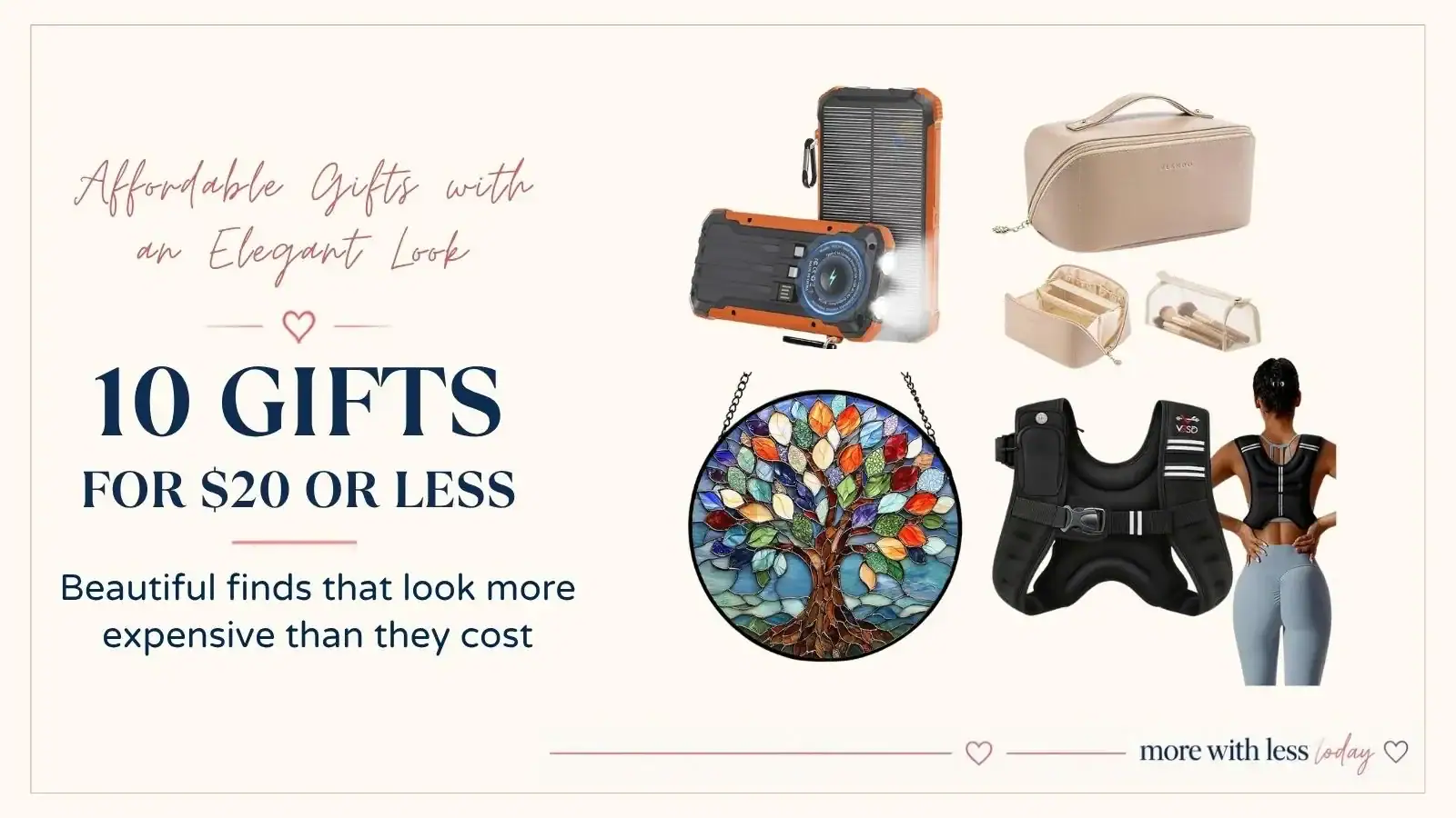 Elegant-looking gifts under $20 featuring affordable and thoughtful gift ideas for women over 50.