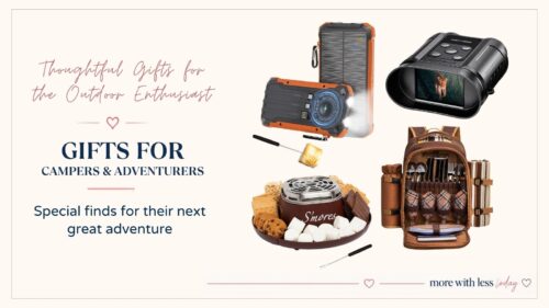 Thoughtful gifts for campers and outdoor enthusiasts featuring useful camping, hiking, travel, and adventure gifts.