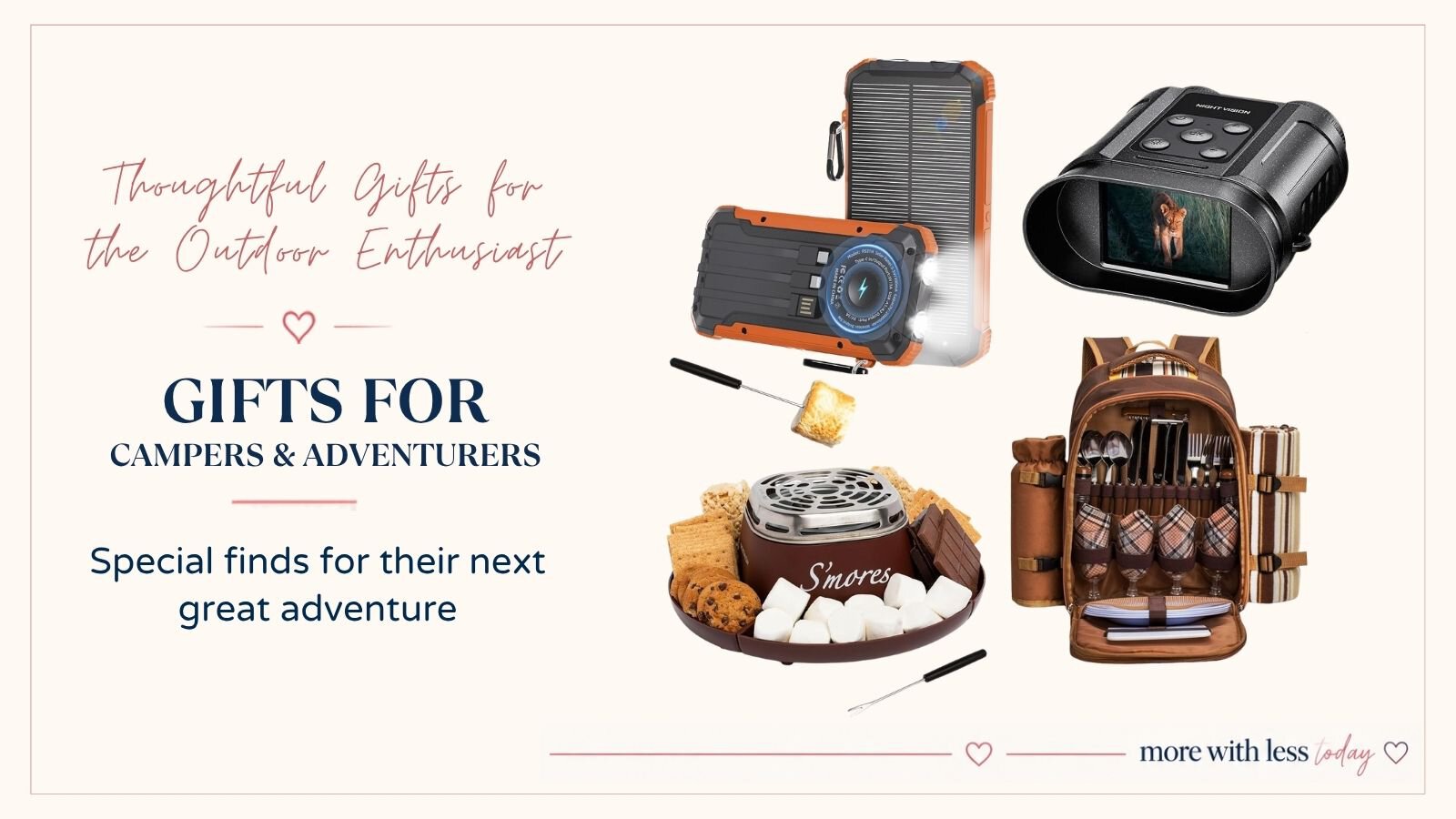 Thoughtful gifts for campers and outdoor enthusiasts featuring useful camping, hiking, travel, and adventure gifts.