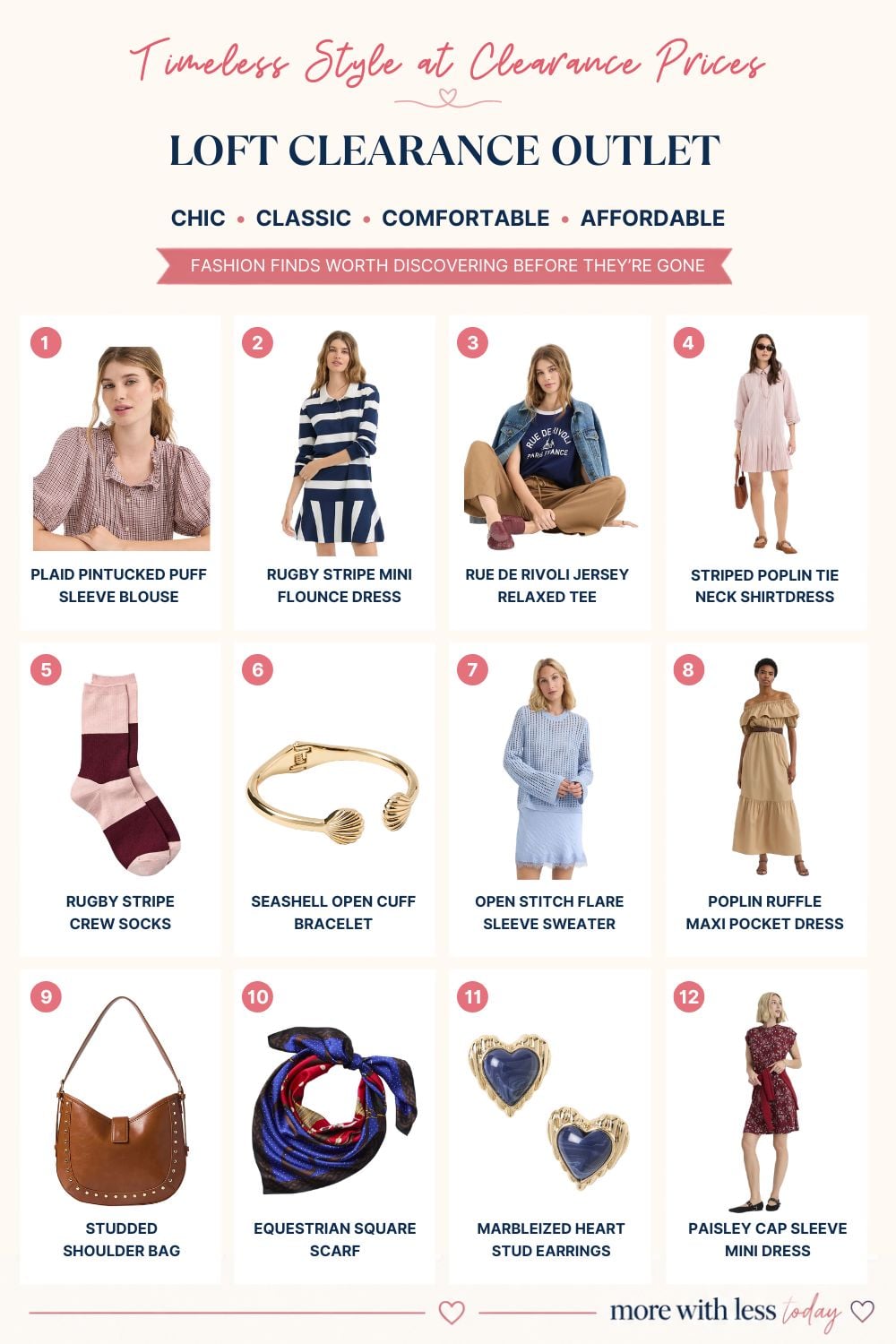 LOFT clearance outlet featuring affordable fashion finds for women, including stylish clothing, dresses, tops, and wardrobe essentials.