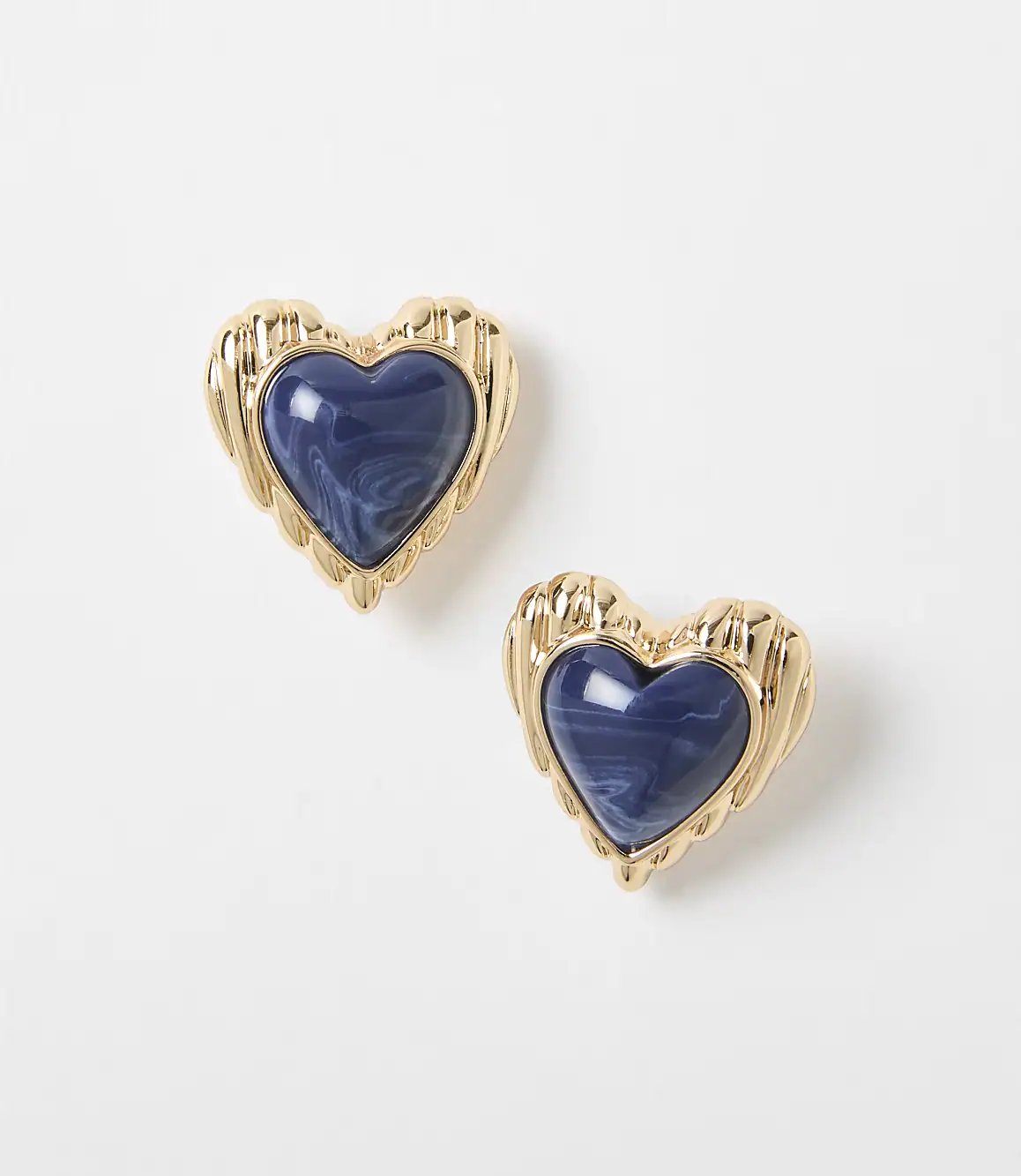 Marbleized Heart Stud Earrings