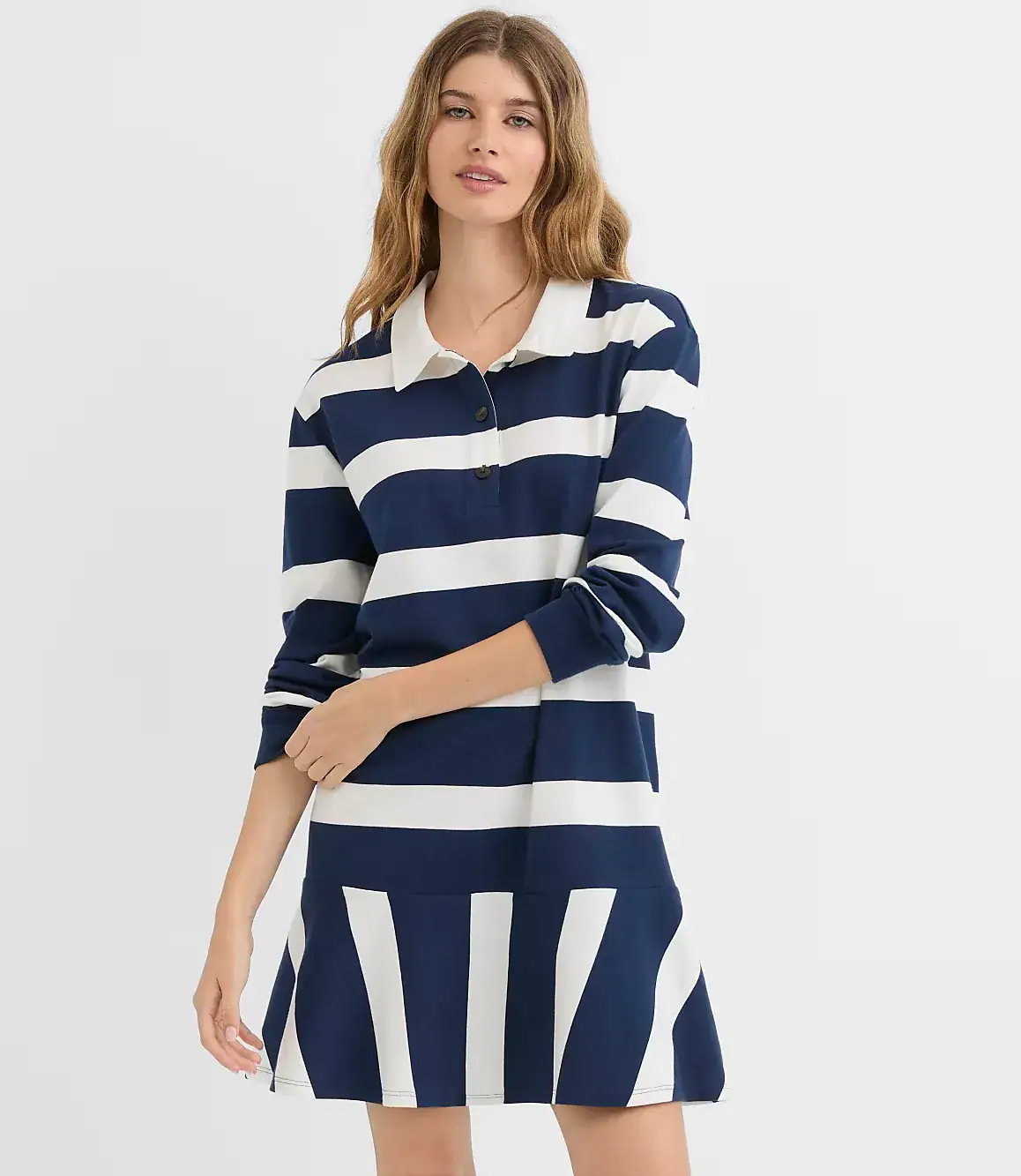 Rugby Stripe Mini Flounce Dress