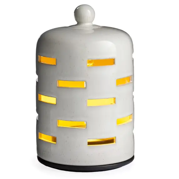 Better Homes & Gardens 10.75" Wax Cube & Candle Warmer, Black Ribbed Glass