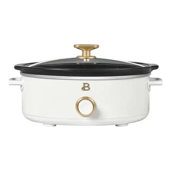Beautiful 2.5 Qt Dip and Serve Manual Slow Cooker, White Icing by Drew Barrymore