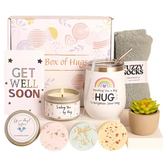 Get Well Gifts for Women Feel Better Gifts Get Well Soon Gift Baskets for Women After Surgery Cancer Care Gifts for Friend Sick Chemo Care Package Encouraging Pamper Comfort Wellness Gift Box For Her