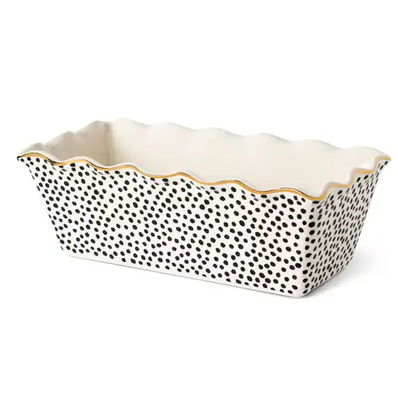 Thyme & Table Dot Pattern 9 Inch Ceramic Loaf Pan
